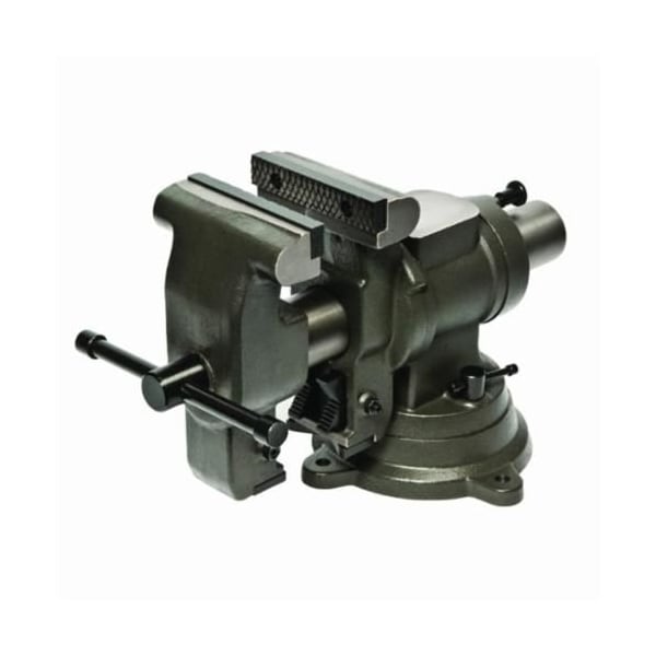 Palmgren Rotating Bench Vise, MultiJaw, Groove Jaw, 4 in Jaw, 412 in VJaw Jaw Opening, 518 in Jaw Width 9629503 - main